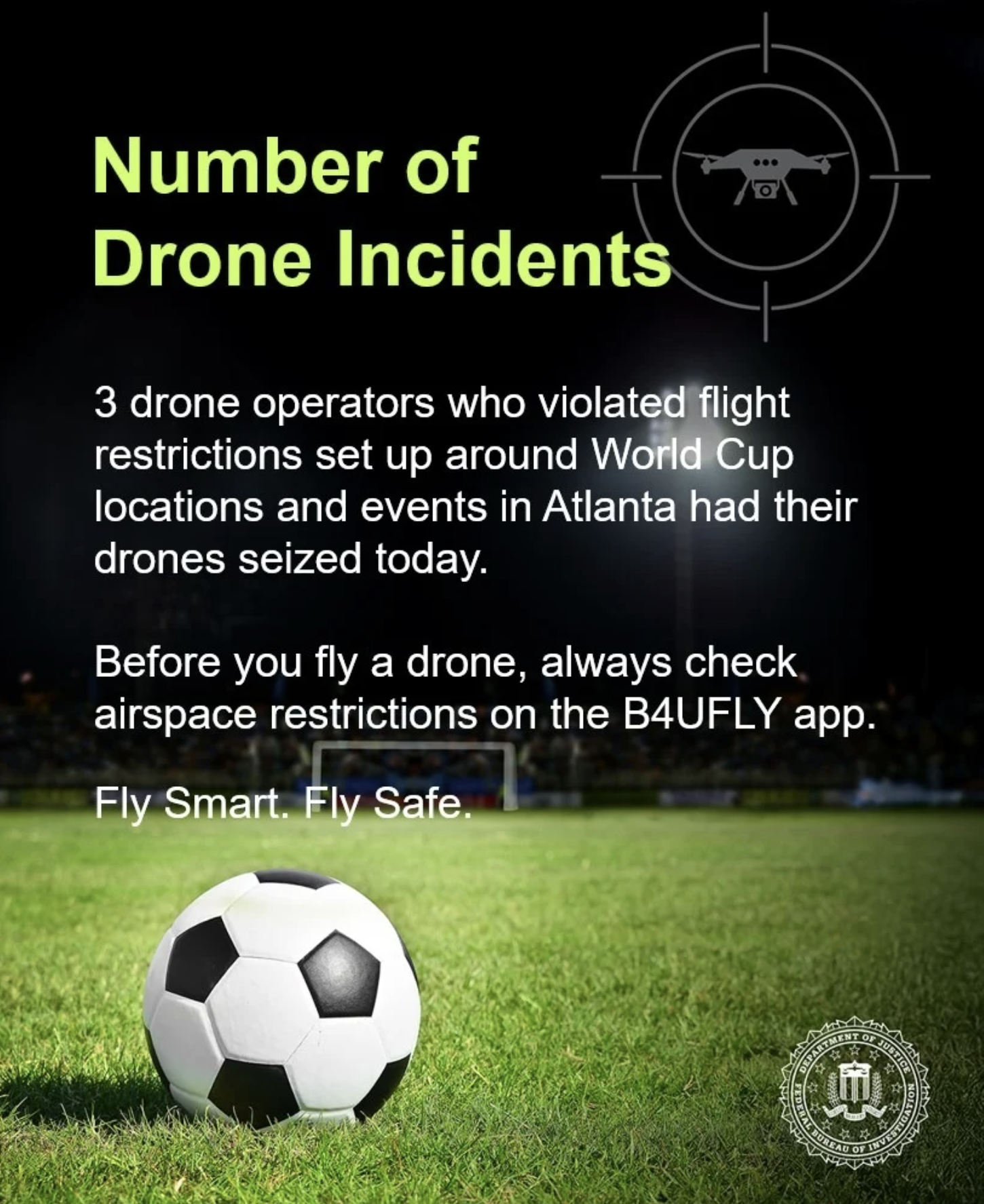 FBI Atlanta Announces No Drone Zones for FIFA World Cup 2026