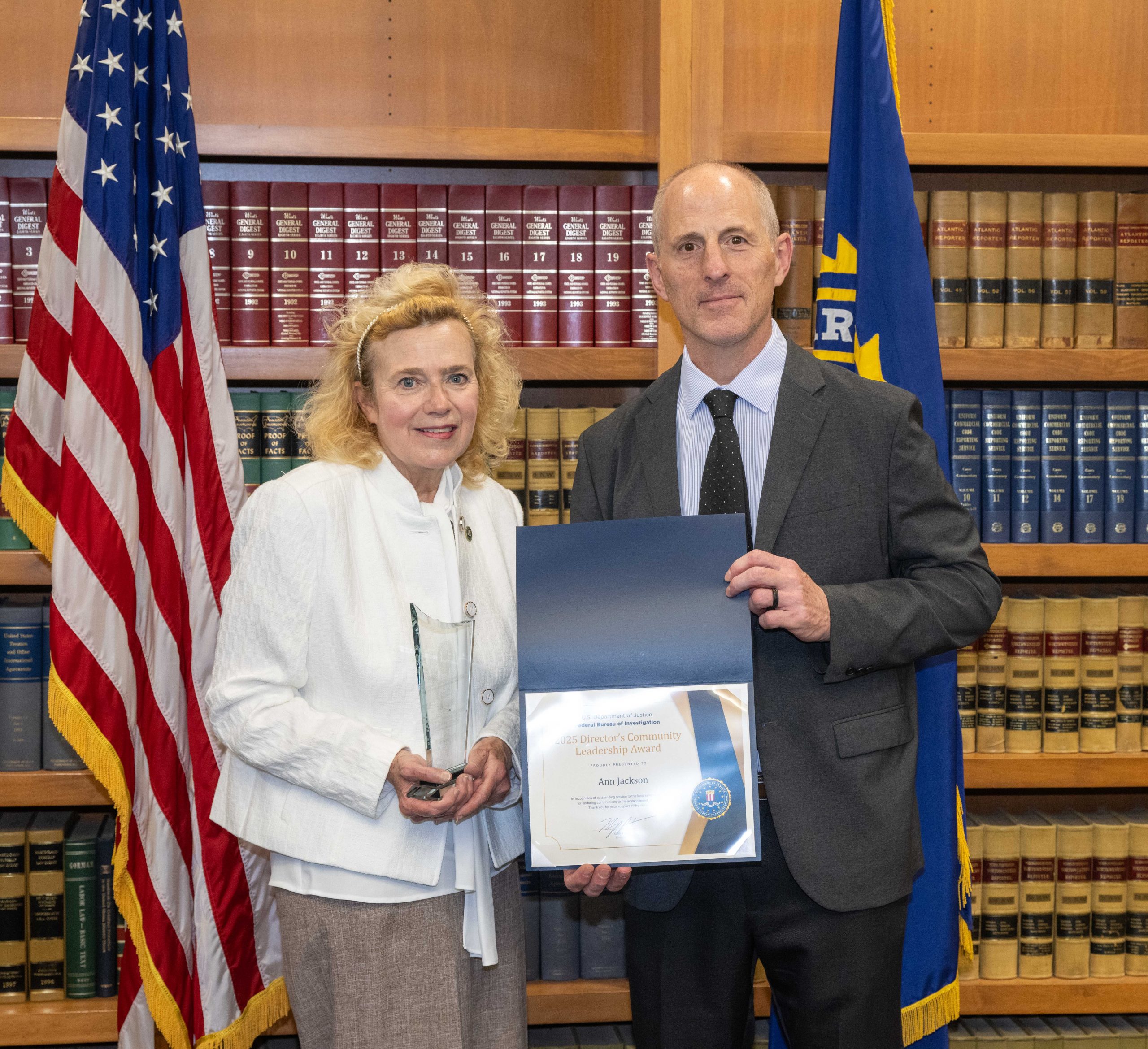 FBI Cleveland Honors Ann Jackson with the Director’s Community Leadership Award