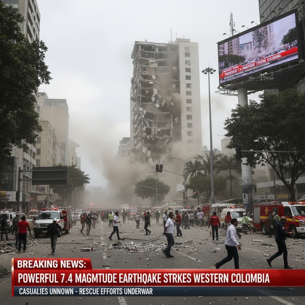 BREAKING NEWS: A powerful 7.4 Magnitude Earthquake Strikes Western Colombia