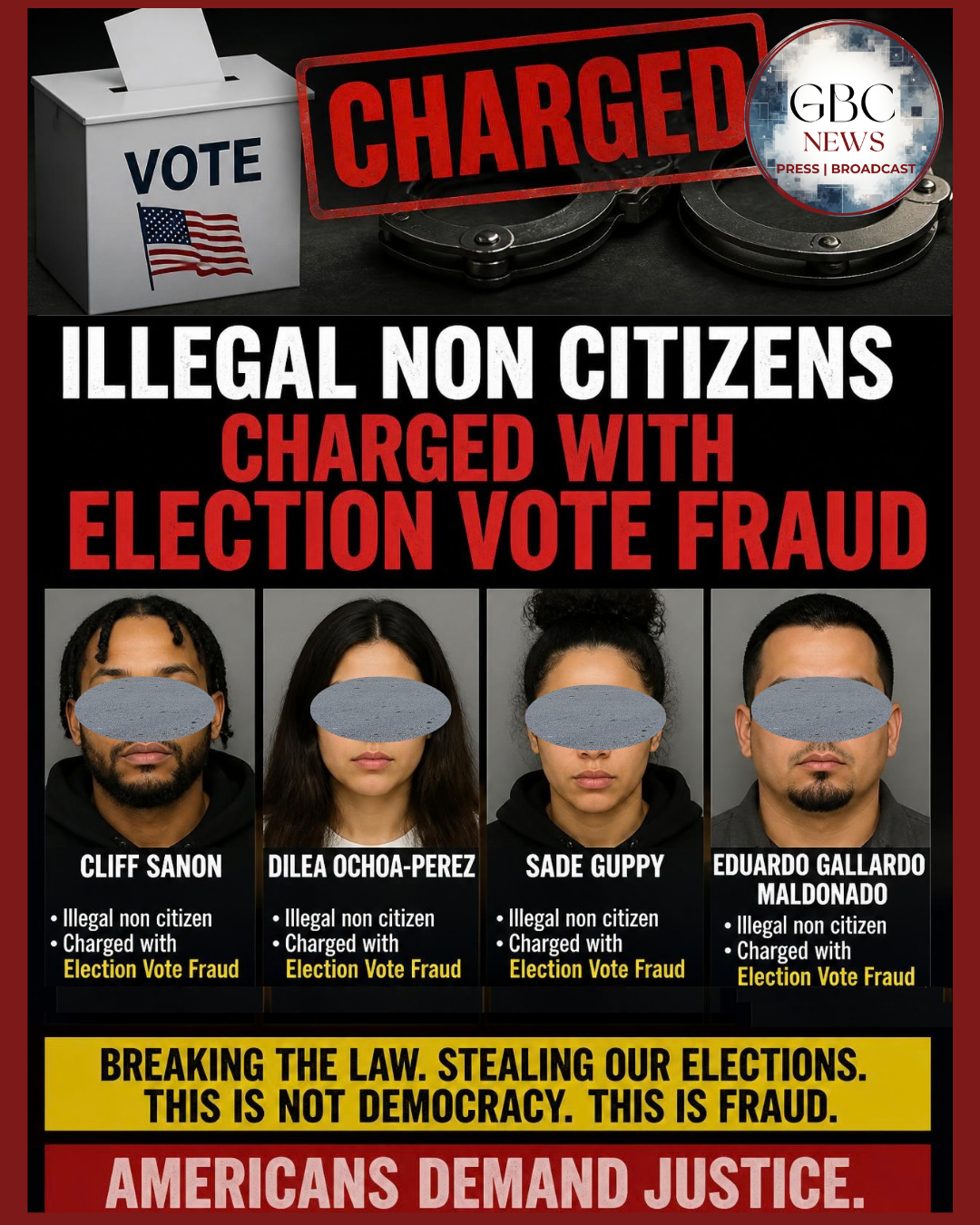 Four Non-Citizens Charged With Election Fraud
