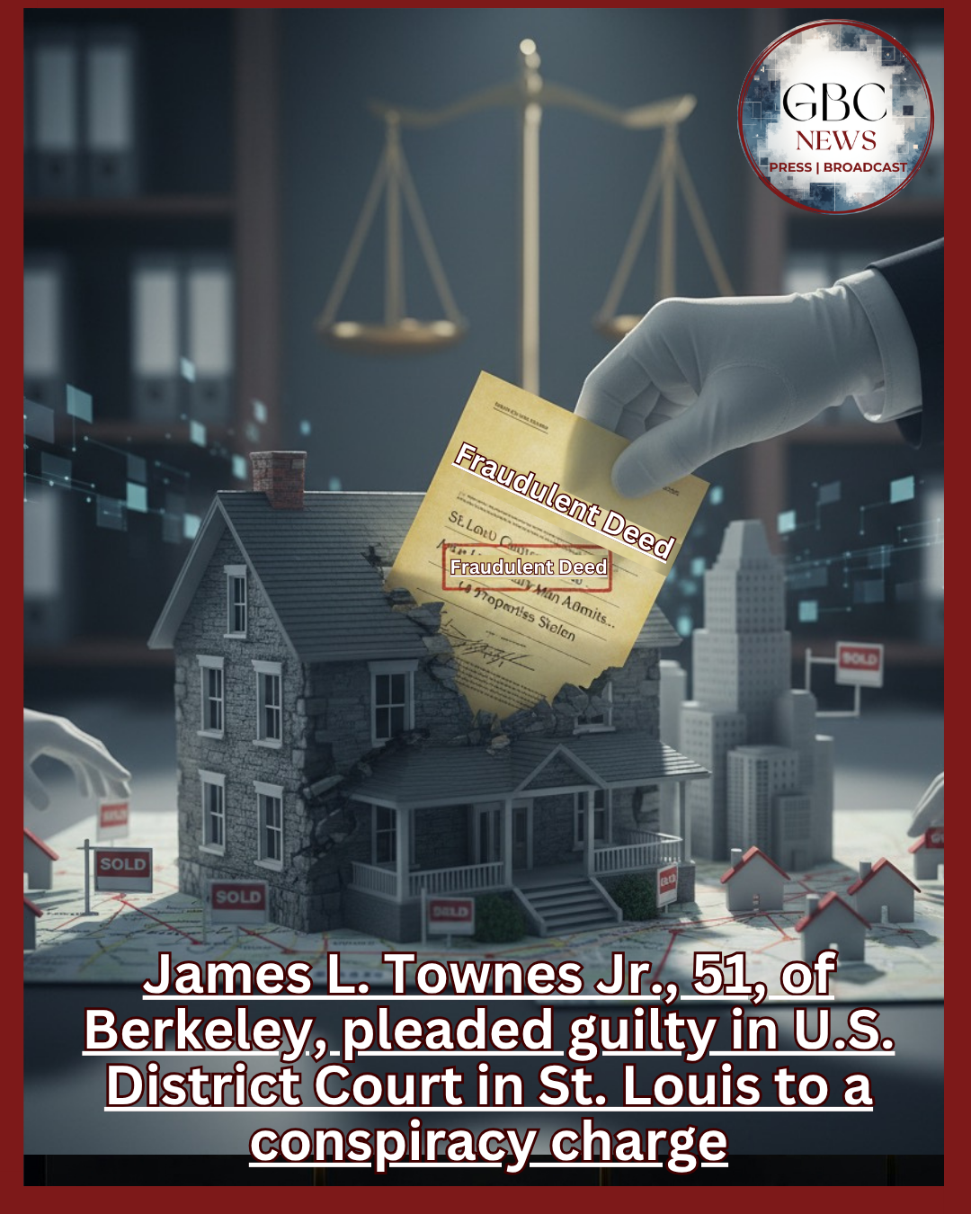 St. Louis County Man Admits Using Fraudulent Deed Filings to Steal At Least 14 Properties