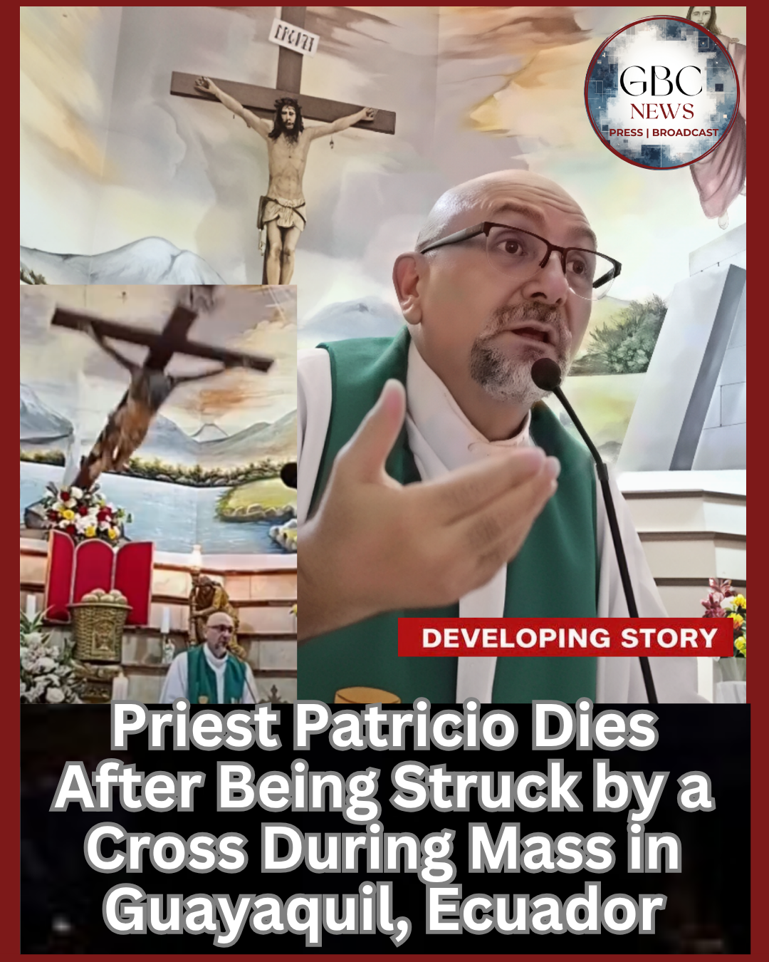 Priest Patricio Sánchez Dies After Being Struck by a Cross During Mass in Guayaquil, Ecuador